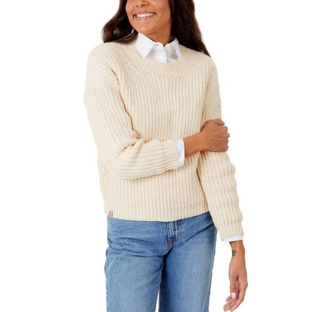 ShXt That I Knit Peru Cream Crewneck Sweater Size Medium